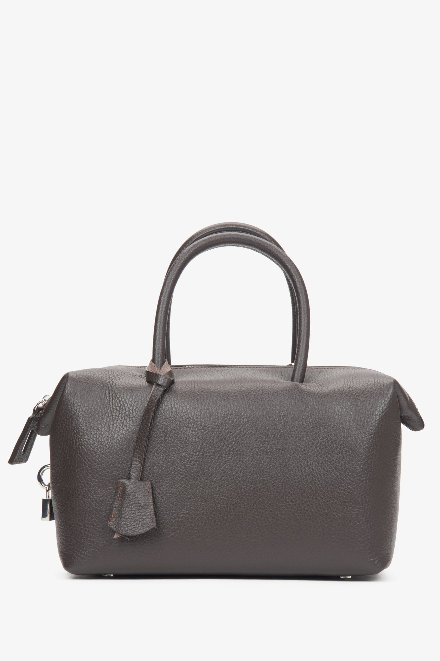 Dunkelbraune Damen-Satchel-Tasche aus edlem italienischem Echtleder Estro ER00116700.