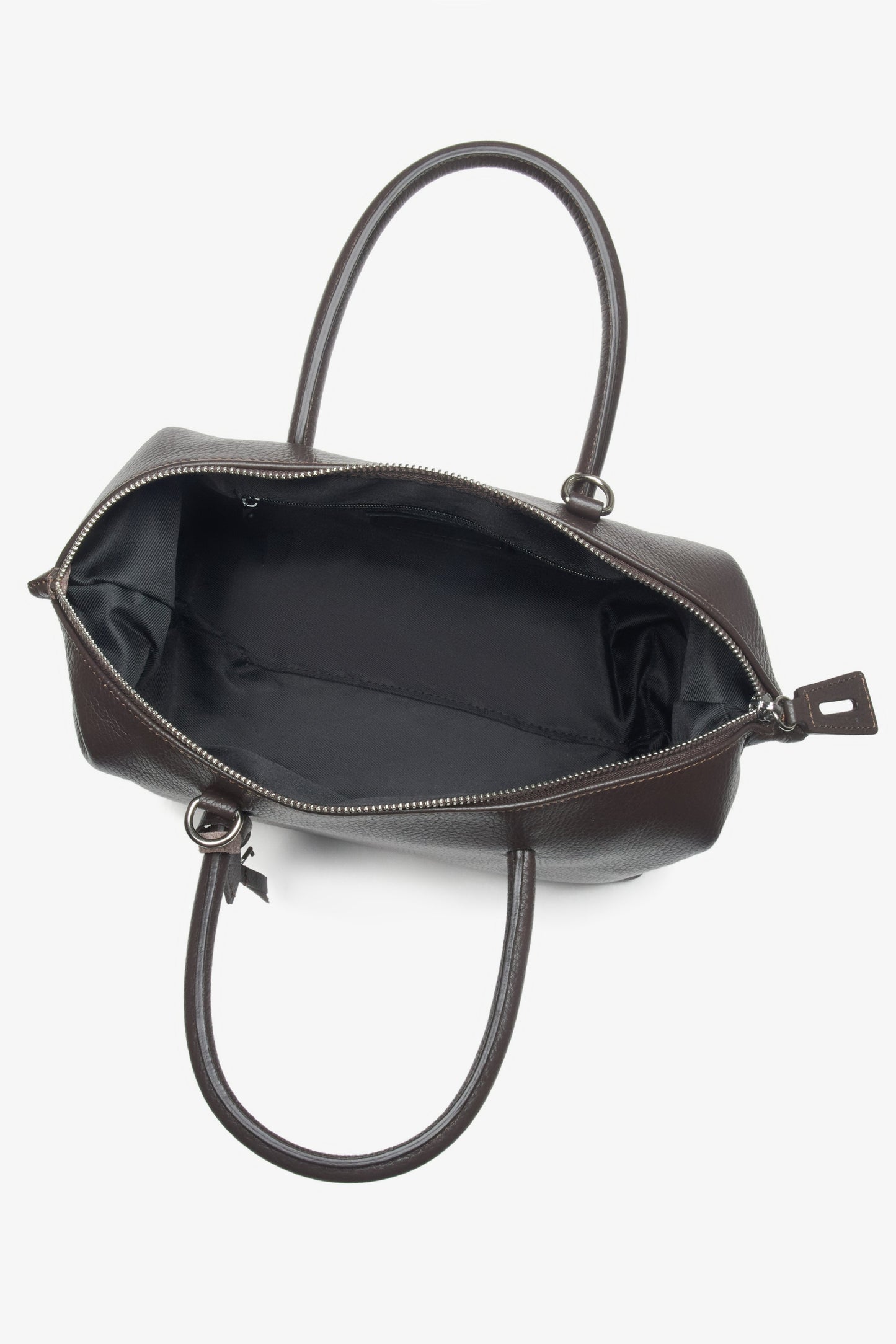 Dunkelbraune Damen-Satchel-Tasche aus edlem italienischem Echtleder Estro ER00116700