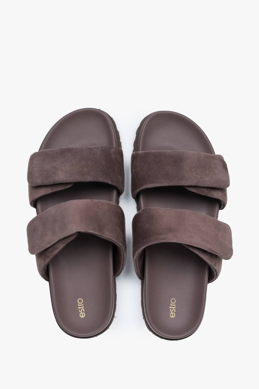 Elegante Damen-Sommerschuhe mit Lederfutter und breiten Riemen Estro ER00116945