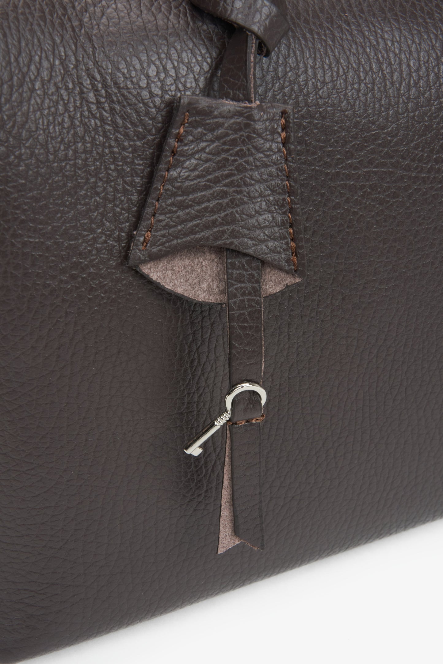 Dunkelbraune Damen-Satchel-Tasche aus edlem italienischem Echtleder Estro ER00116700