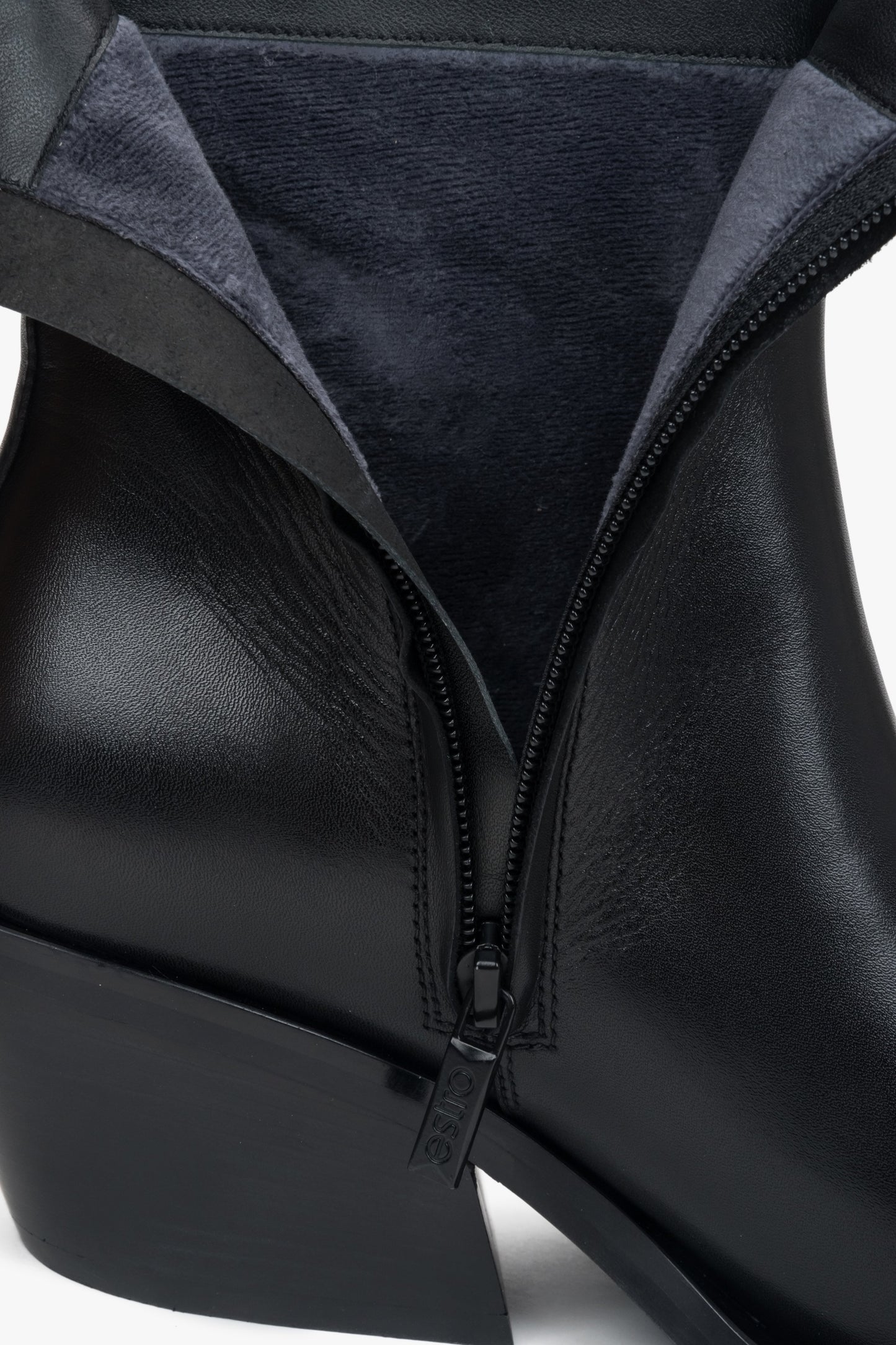 Schwarze Cowboystiefel für Damen mit 6 cm Blockabsatz Estro ER00116618