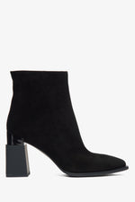 Schwarze Damen High Heel Stiefeletten aus Velours mit Futter Estro ER00115877