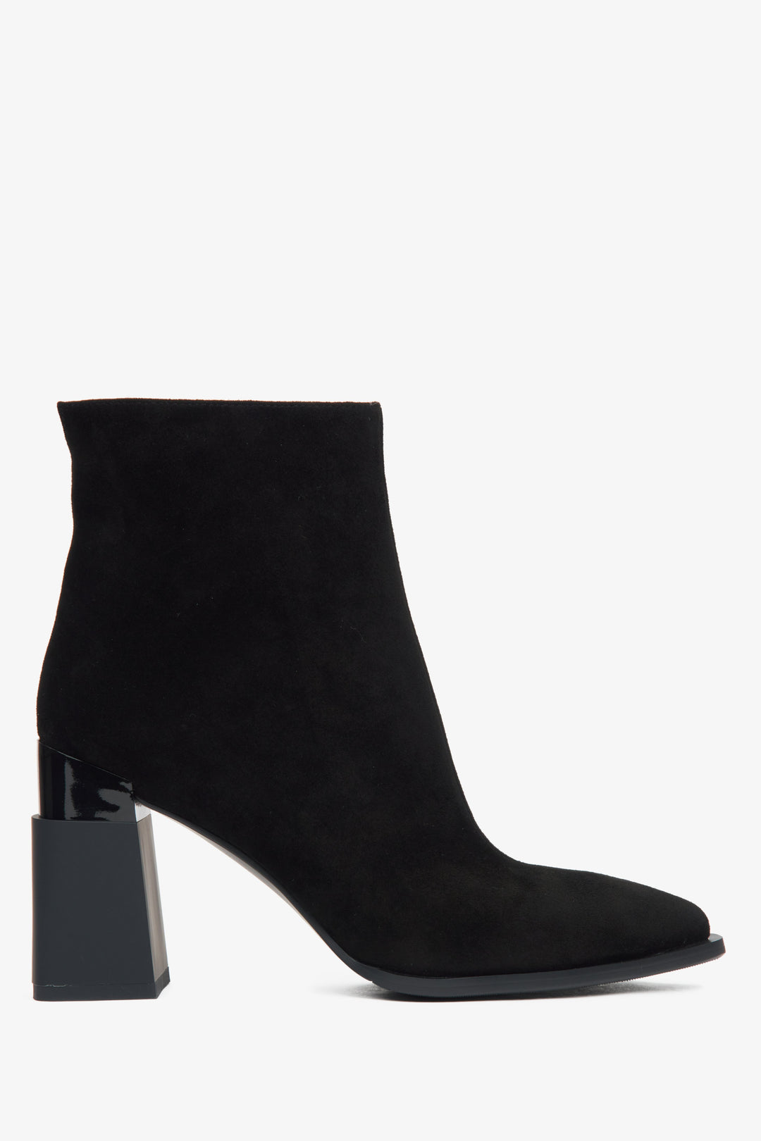 Schwarze Damen High Heel Stiefeletten aus Velours mit Futter Estro ER00115877