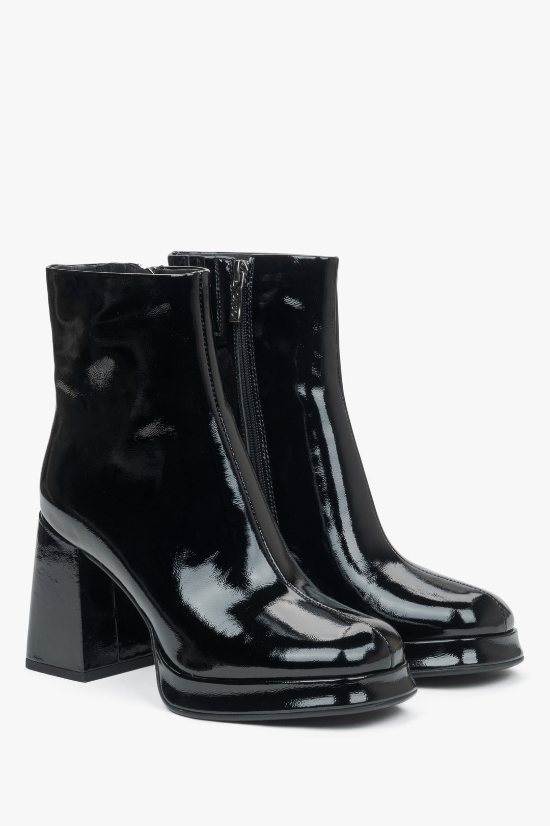 Elegante Damen Stiefeletten in Schwarz mit Plateau und stabilem Absatz Estro ER00115881