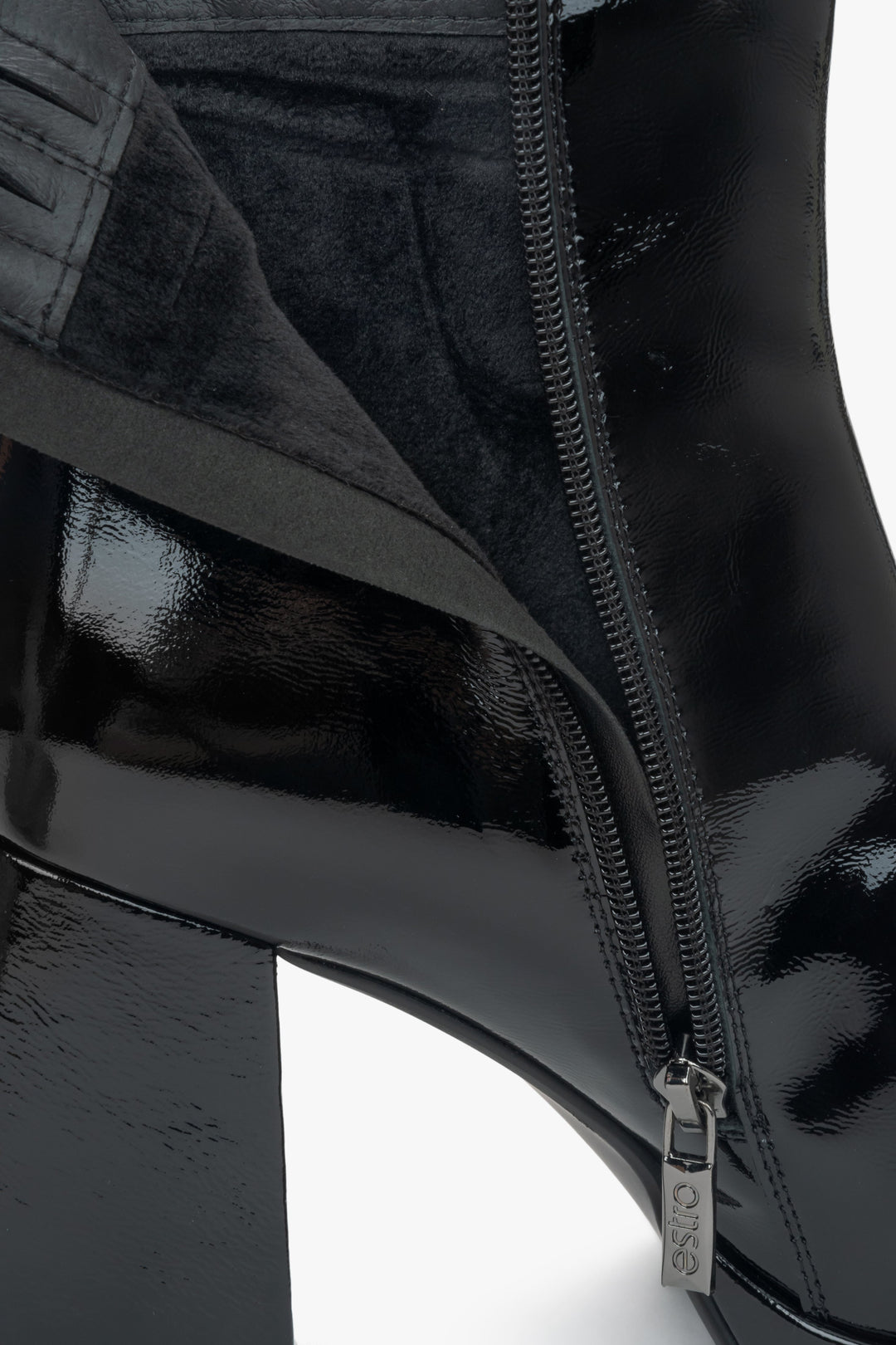 Schwarze Damen Stiefeletten mit 9 cm Blockabsatz Estro ER00115881
