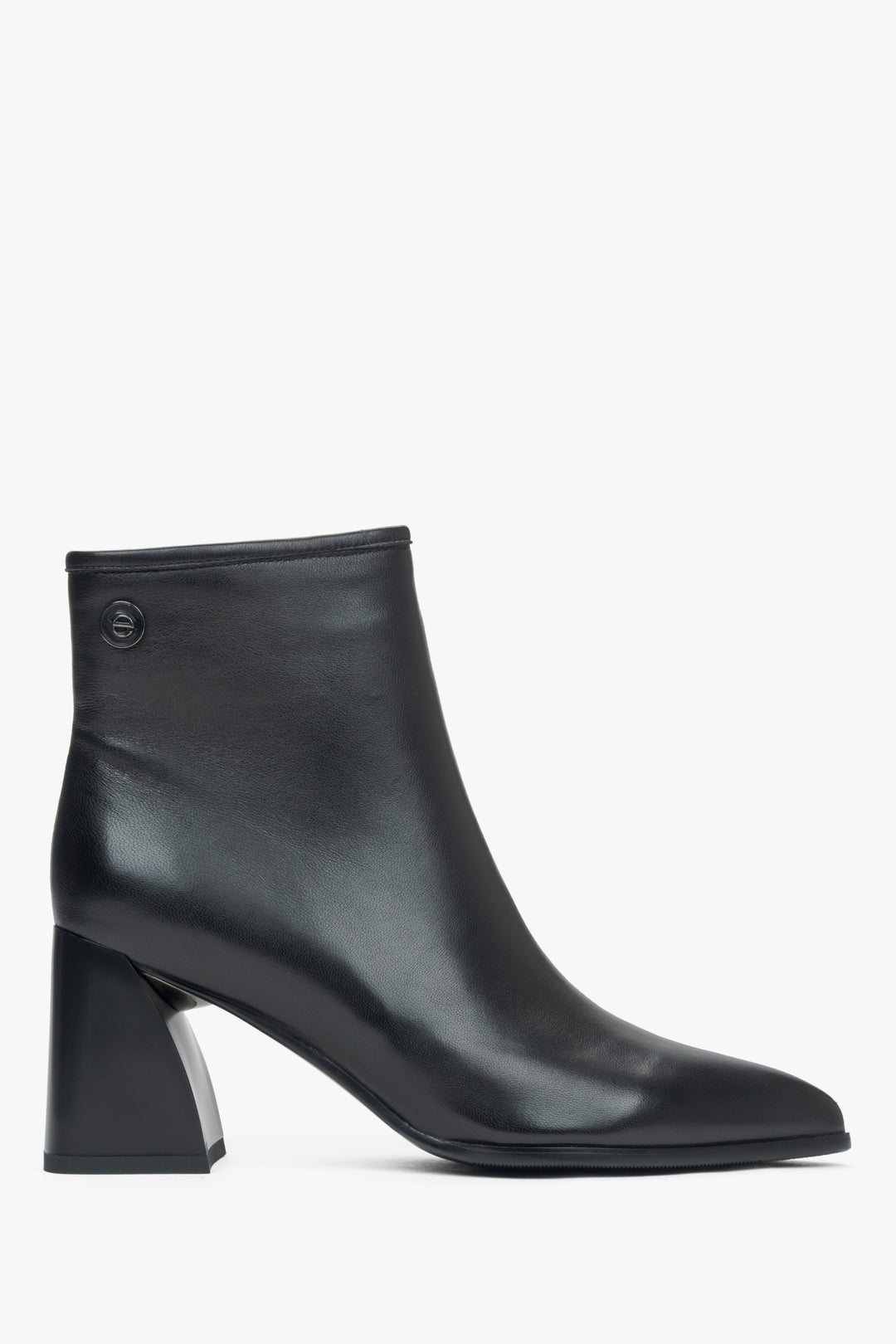 Leder Stiefeletten in Schwarz mit Blockabsatz Estro ER00115879