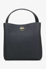 Schwarze Leder-Henkeltasche für Damen Estro ER00114437
