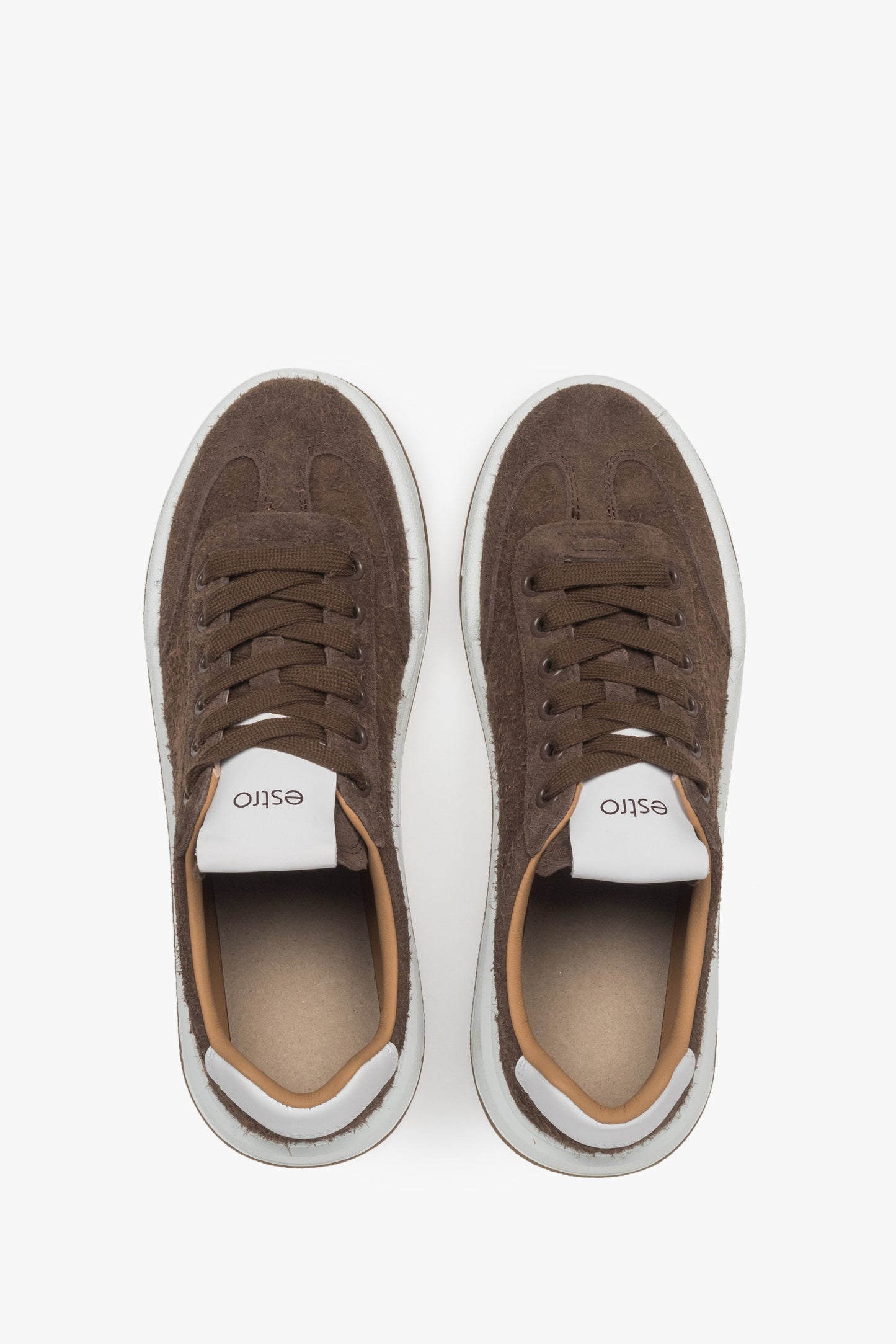 Damen-Sneaker Dunkelbraun aus Echtem Velours mit Flexibler Sohle Estro ER00116902