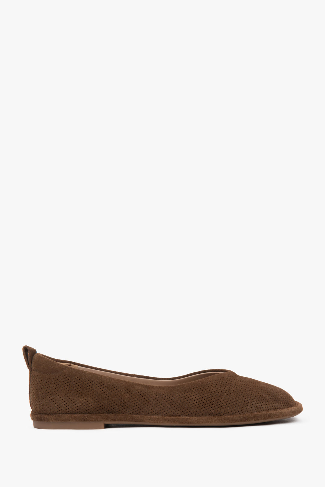 Braune Ballerinas aus Veloursleder von Estro ER00116924