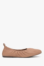 Elastische braune Damen-Ballerinas aus Leder – Estro ER00117172