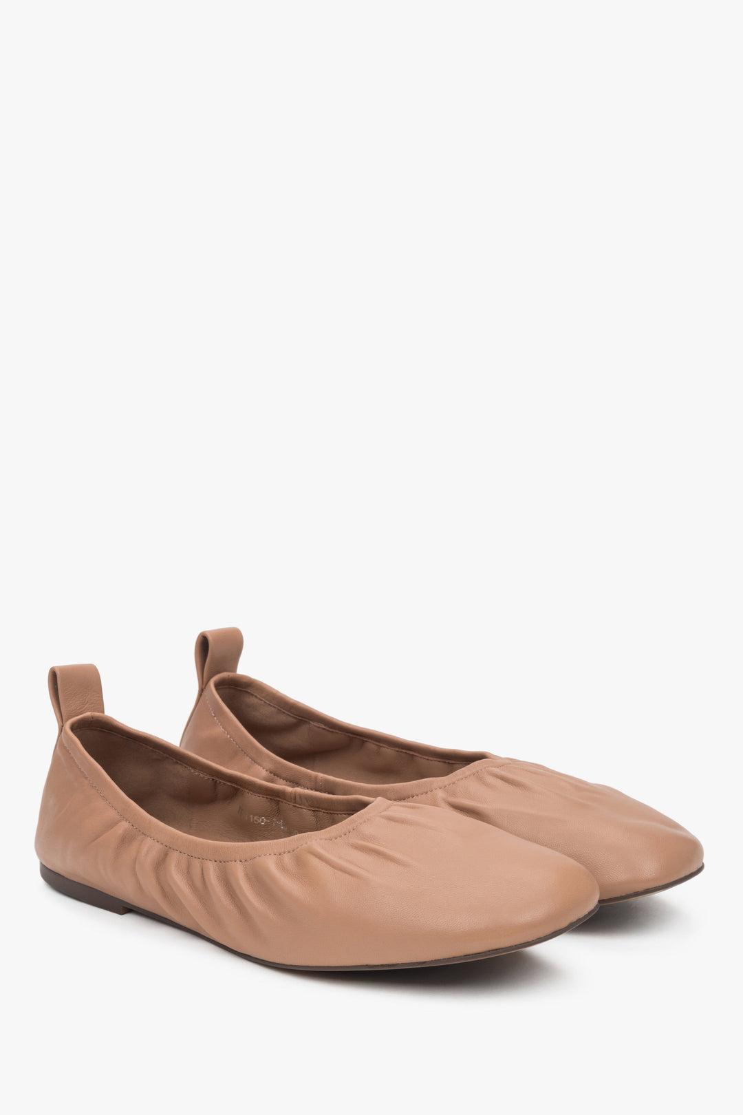 Bequeme braune Ballerinas aus elastischem Leder – Estro ER00117172