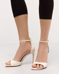 Elegante Damen-Sandaletten mit hohem Absatz in Weiß aus echtem Leder Estro ER00117224