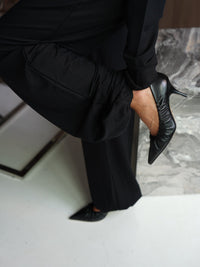 Klassische schwarze High Heels aus italienischem Premium-Leder mit spitzer Zehenpartie Guglielmo Rotta ER00119711