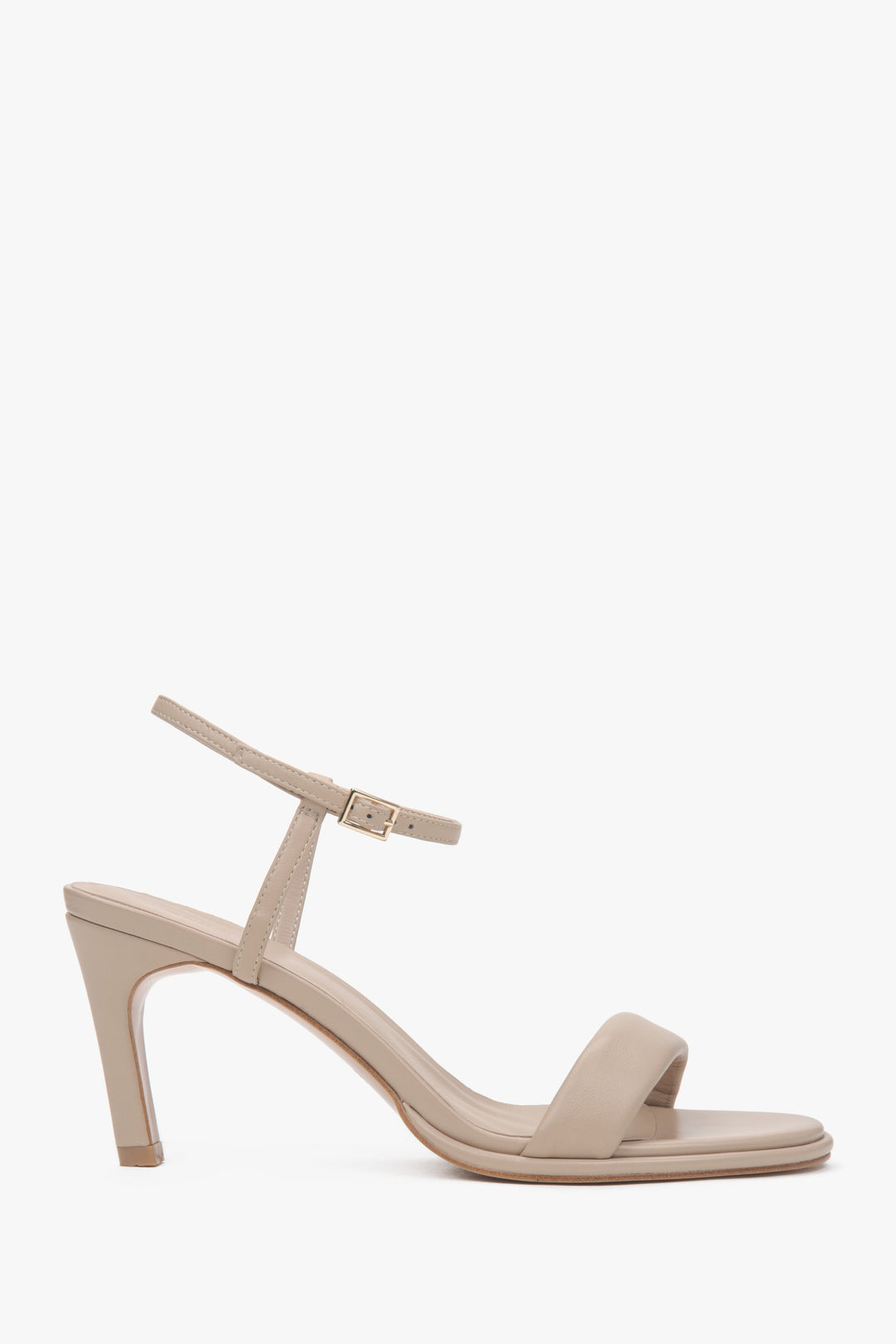 Absatzsandalen für Damen aus beigem Echtleder Estro ER00117190.