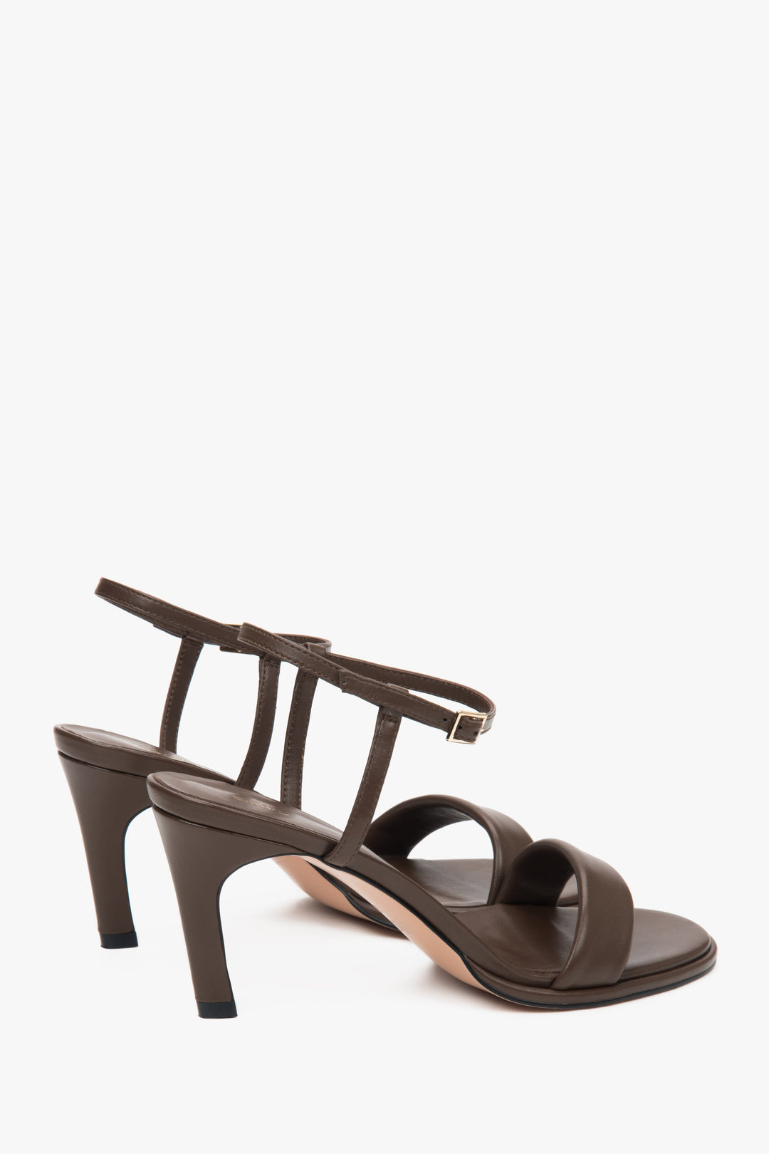 Zarte dunkelbraune Damen-Sandalen von Estro aus Naturleder.