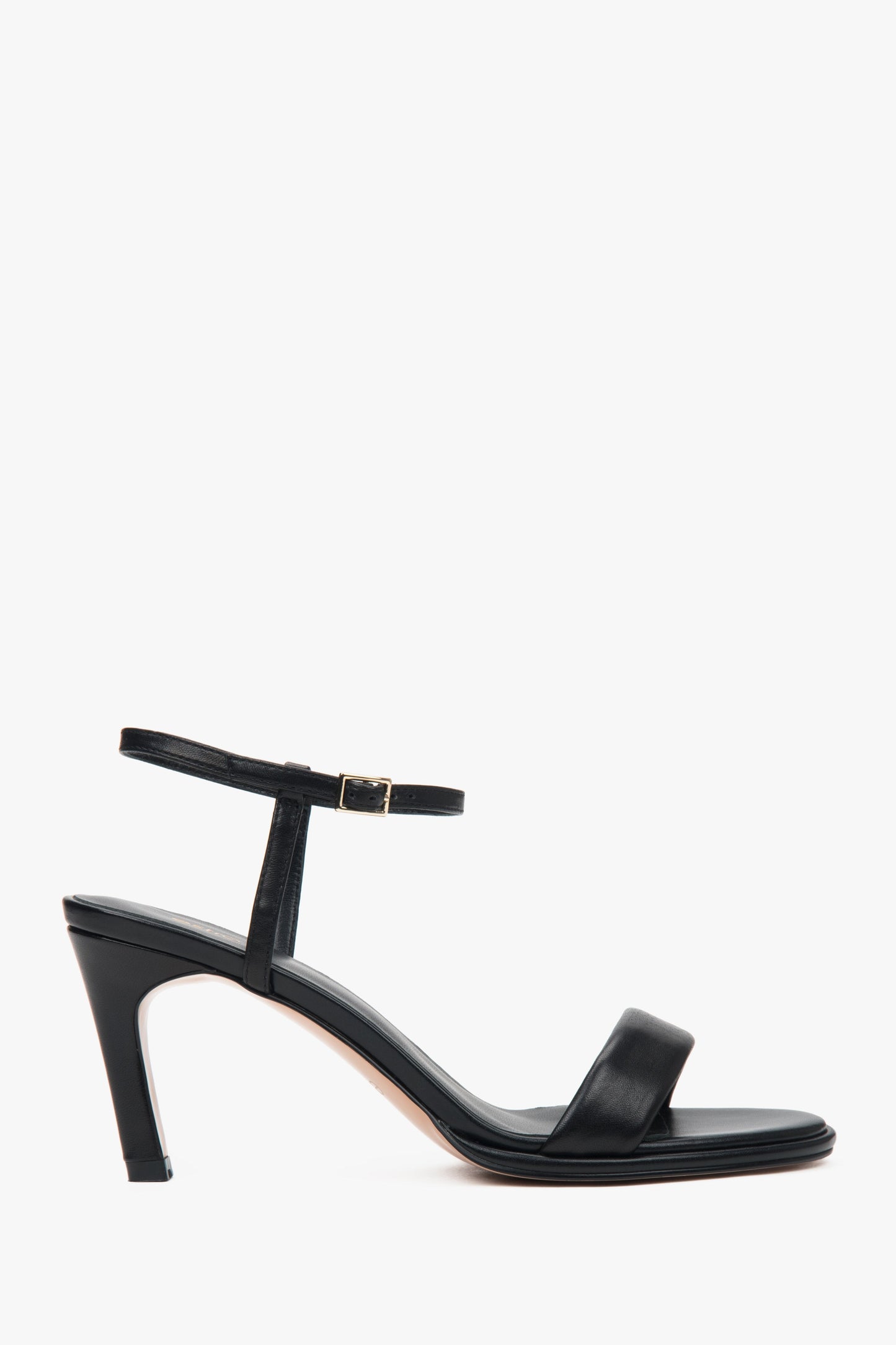 Absatzsandalen für Damen aus schwarzem Echtleder Estro ER00117189.