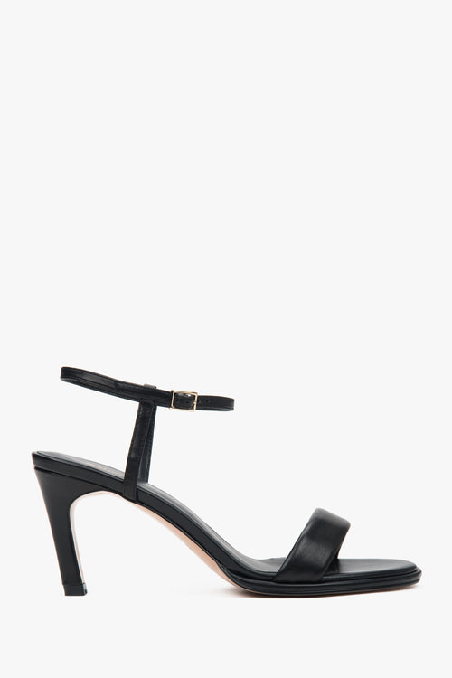 Absatzsandalen für Damen aus schwarzem Echtleder Estro ER00117189.