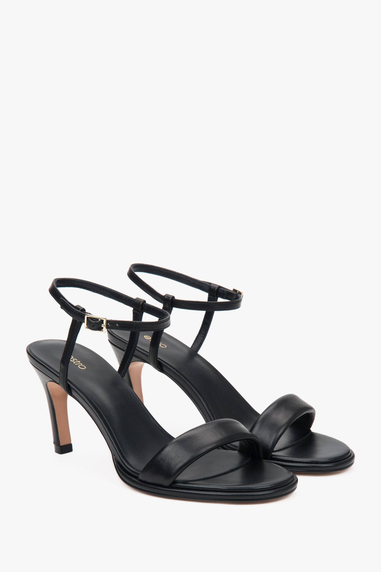 Elegante schwarze Damen-Sandalen von Estro aus Naturleder.