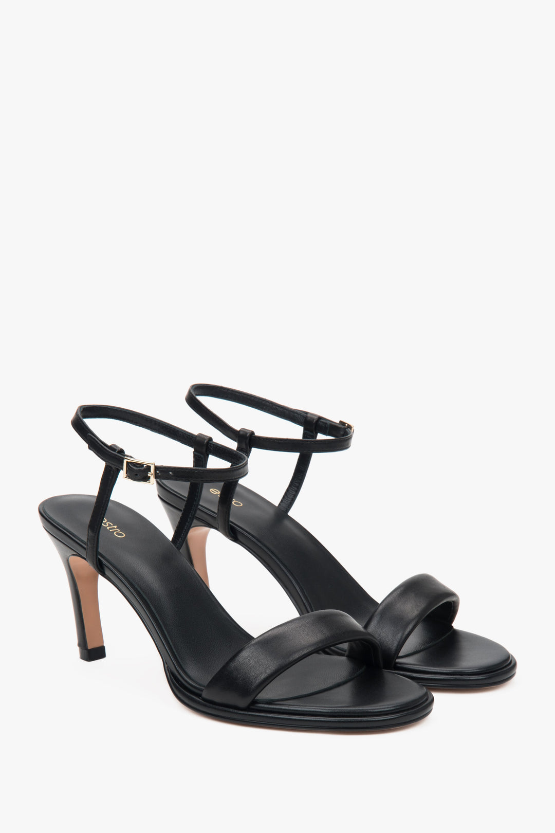 Elegante schwarze Damen-Sandalen von Estro aus Naturleder.