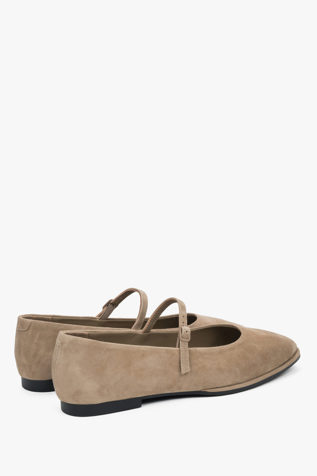 Schlichte bequeme Ballerinas für Damen in Veloursleder, Estro ER00117263