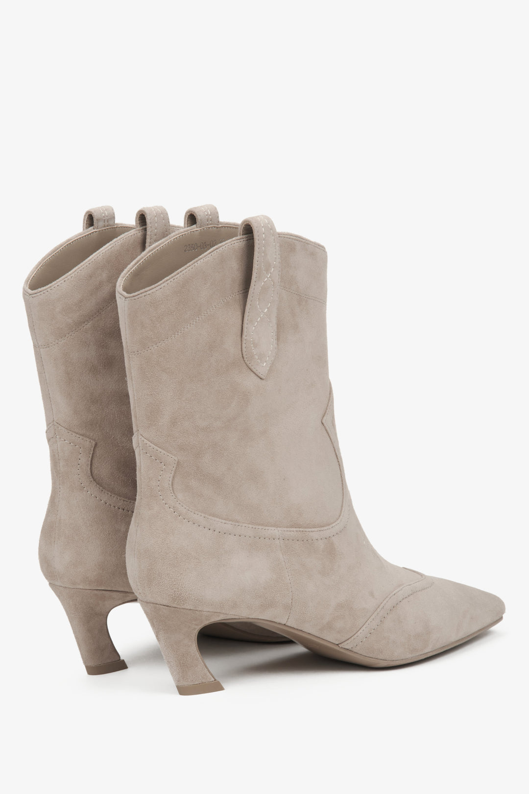 Beige Cowboystiefel für Damen mit 5,5 cm Blockabsatz Estro ER00116174