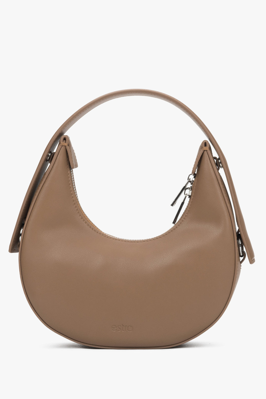 Beige Damen-Handtasche in Halbmondform Estro ER00116264.