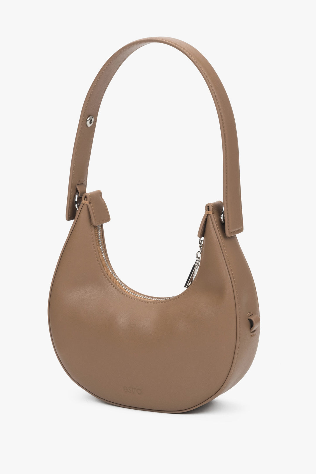 Stylische beige Halbmond-Tasche für Damen von Estro.