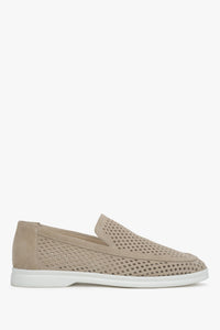 Komfortable Slip-On Loafer in Beige aus echtem Leder Estro ER00117585