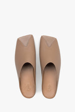 Damen Beige Slide Sandalen aus italienischem Echtleder Estro ER00117079