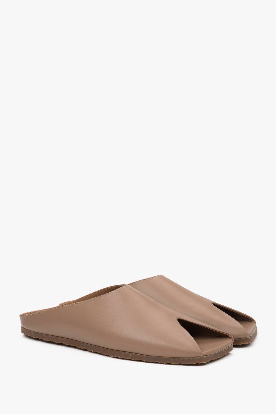 Elegante Damen Slides mit flachem Absatz in Beige Estro ER00117079