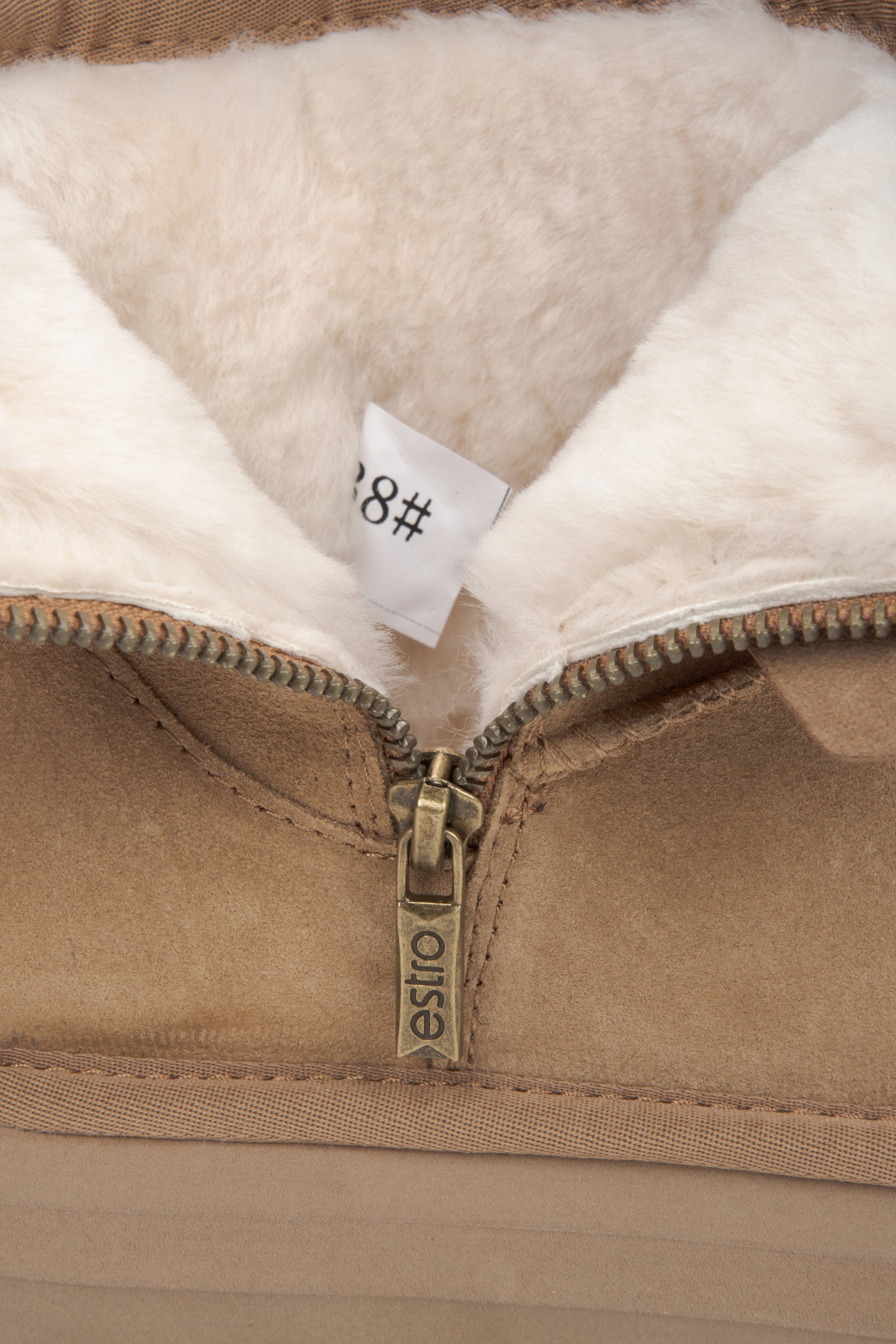 Warm and stylish beige women’s snow boots, crafted from genuine velour with a fur-lined interior.