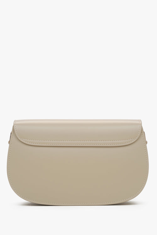 Beige Damen-Lederhandtasche mit verstellbarem Riemen von Estro.