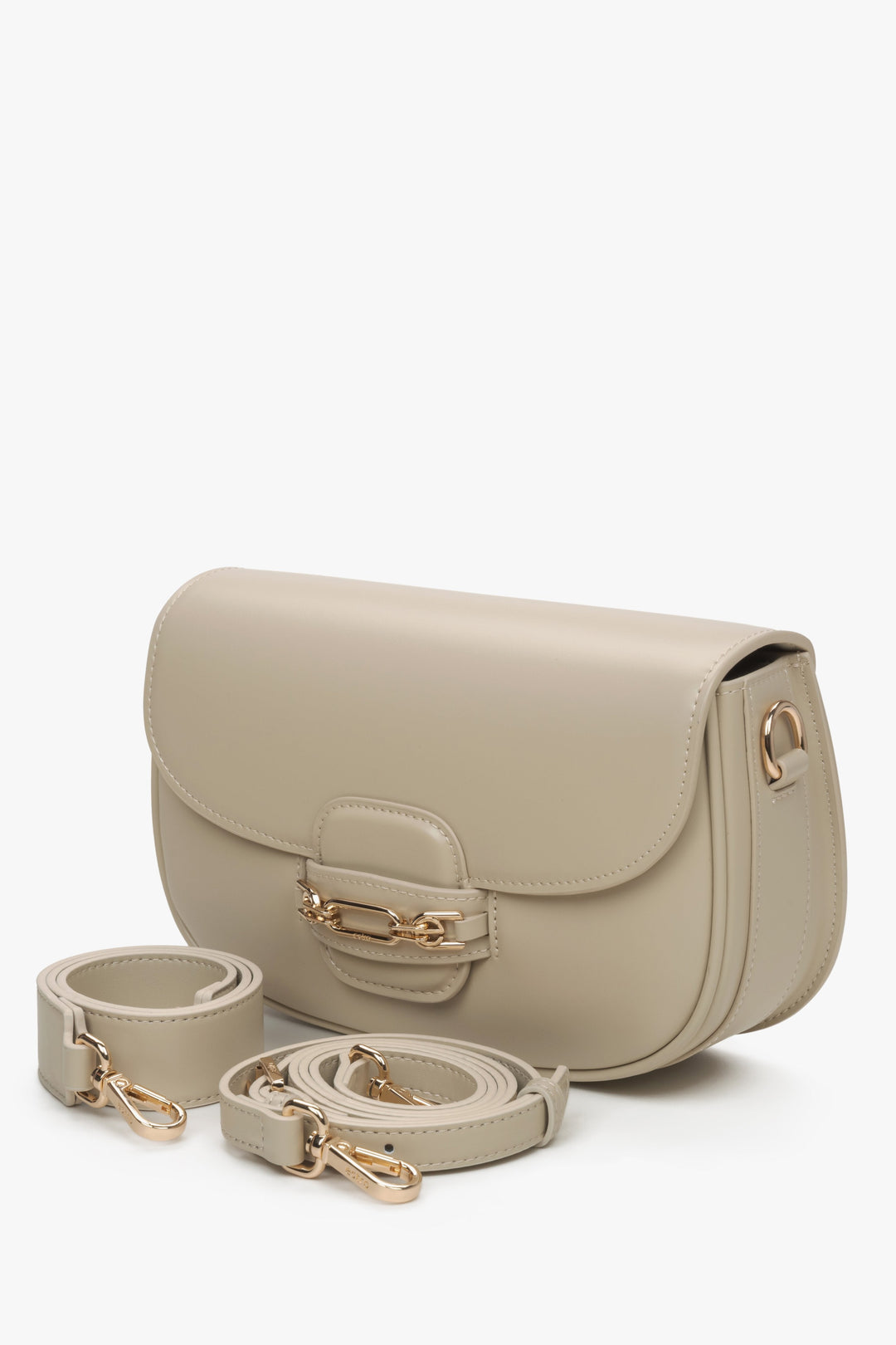 Beige Damenhandtasche mit verstellbarem Riemen von Estro.