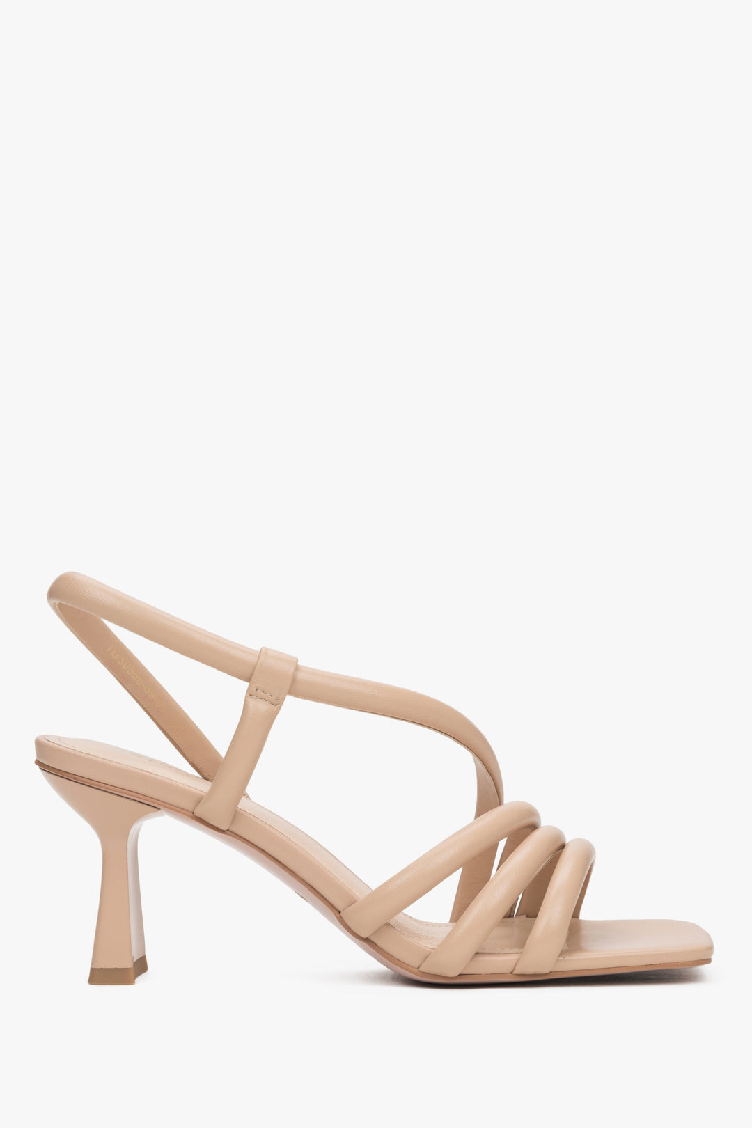 Beigefarbene Riemchensandalen für Damen mit Absatz – Estro ER00117095