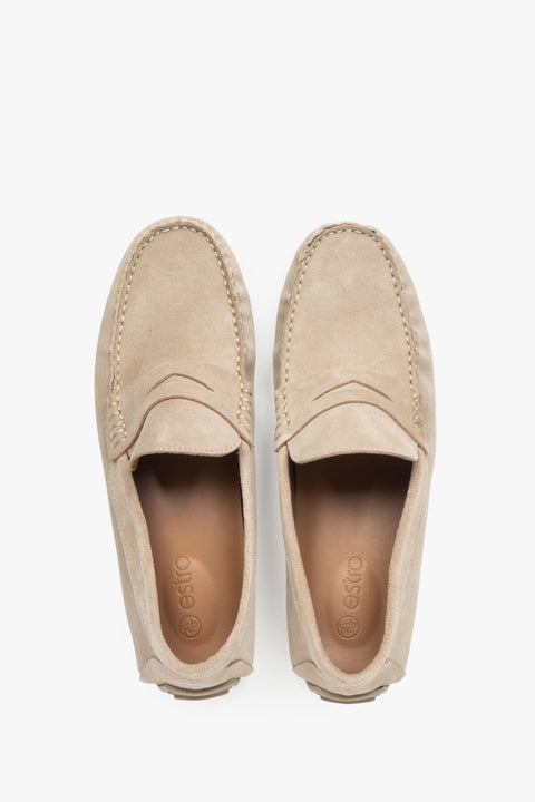 Slip-On-Loafer für Herren in Beige, fotografiert von oben – Estro ER00117603