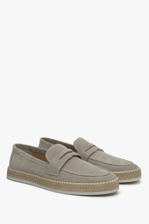 Beige Herren-Mokassins von Estro aus echtem italienischem Velours.