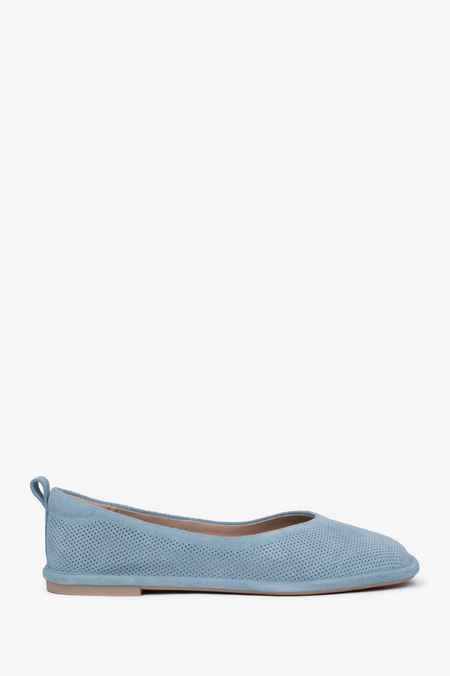 Slip On Ballerinas in Blau aus Naturvelours mit weicher Fersenkappe ER00116925