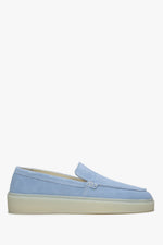 Blauer Damen-Loafer aus edlem italienischem Velours Estro ER00114889.