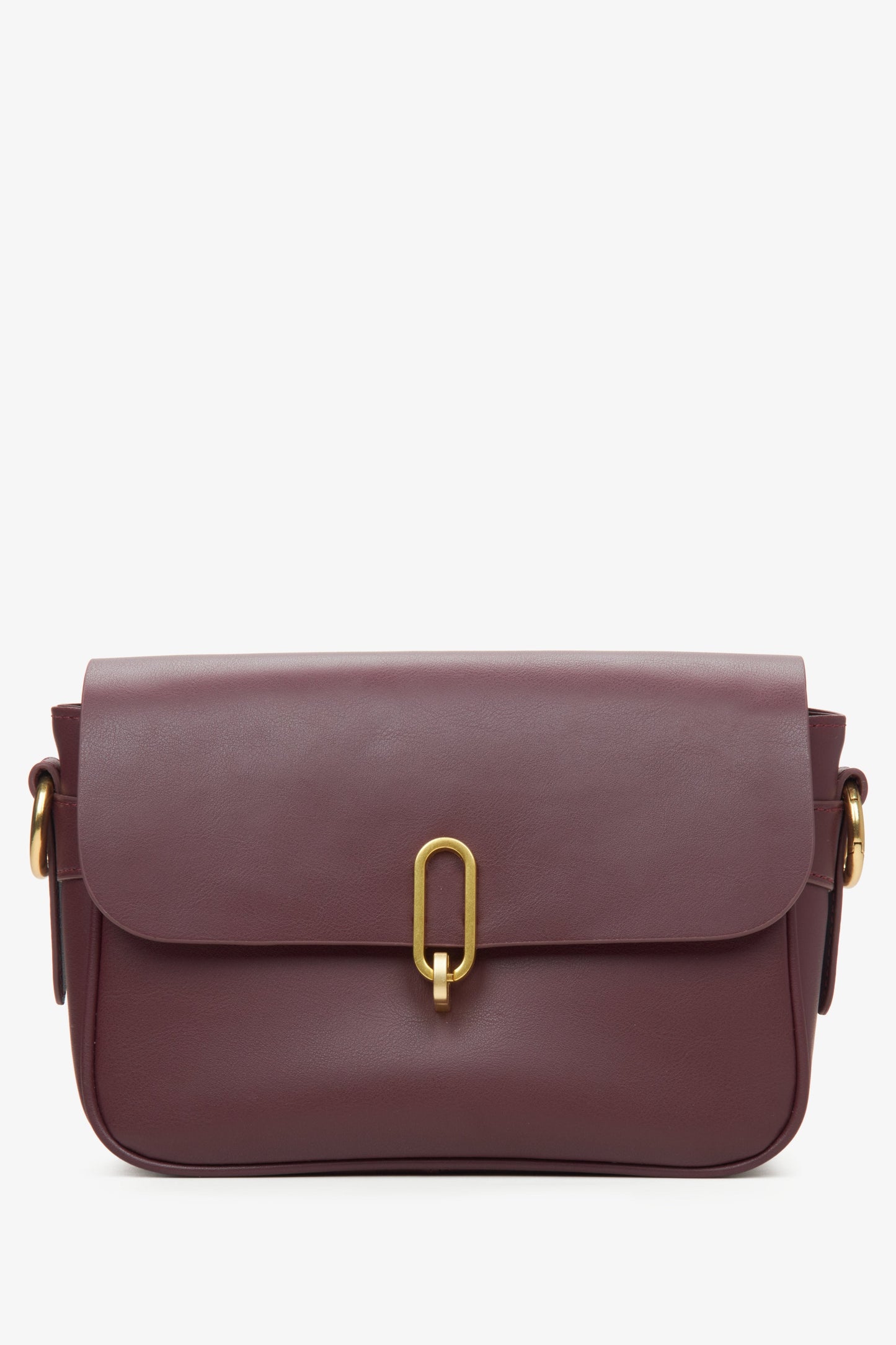 Bordeauxfarbene Damen-Schultertasche aus edlem Echtleder Estro ER00115800.