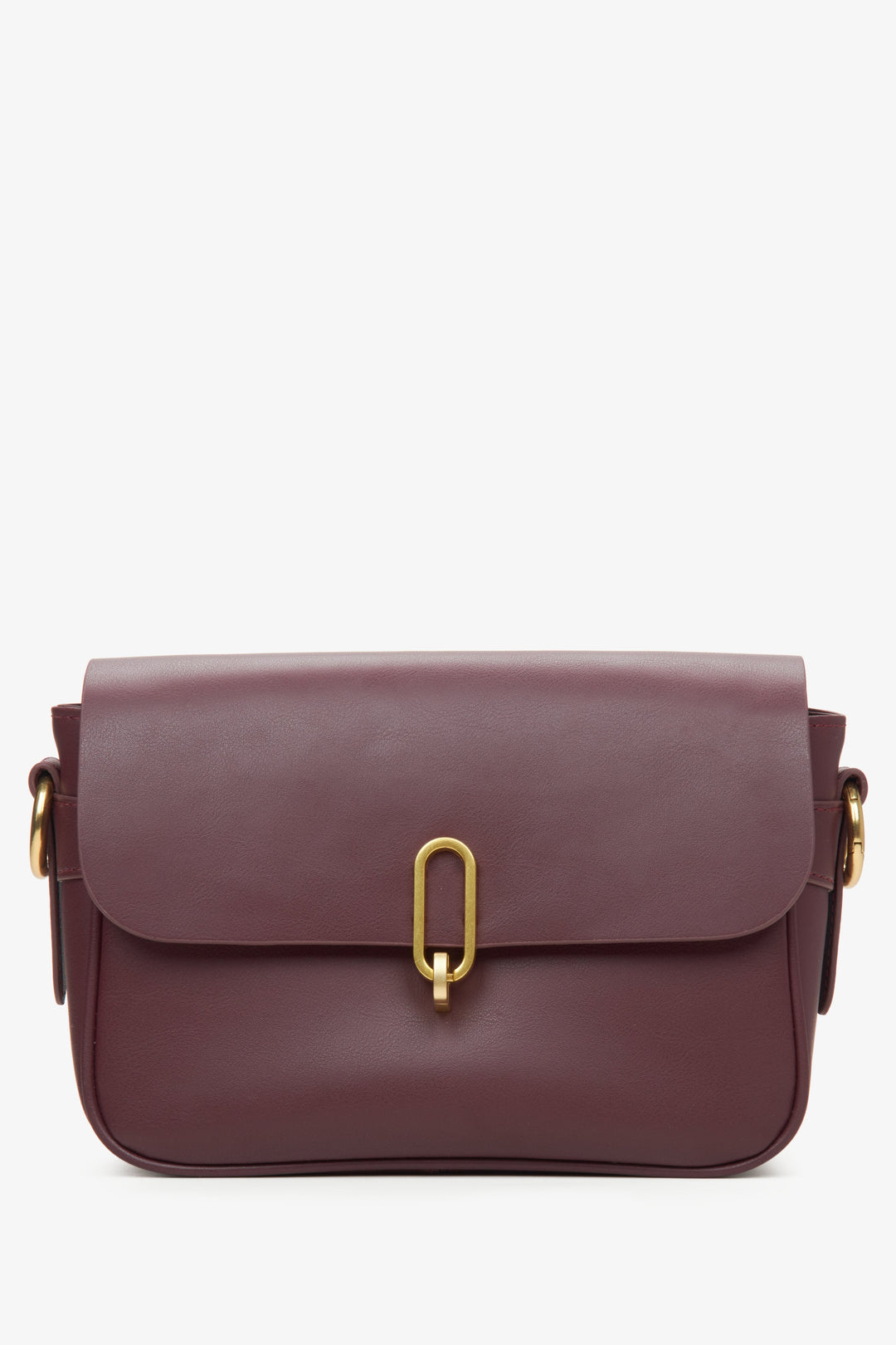 Bordeauxfarbene Damen-Schultertasche aus edlem Echtleder Estro ER00115800.