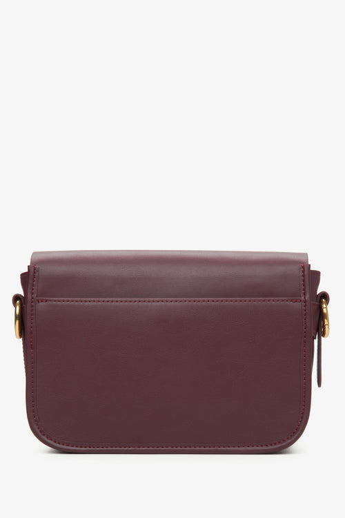 Bordeauxrote Damenhandtasche aus Leder von Estro – Rückansicht.