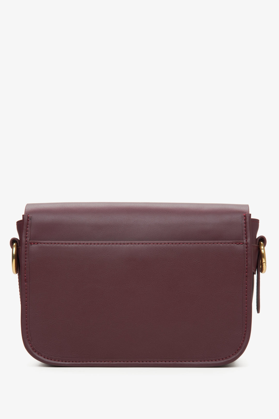 Bordeauxrote Damenhandtasche aus Leder von Estro – Rückansicht.