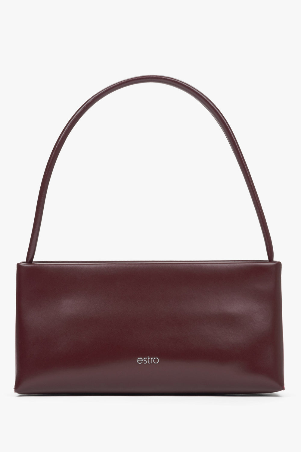 Bordeauxfarbene Damen-Schultertasche aus edlem Leder Estro ER00115801.