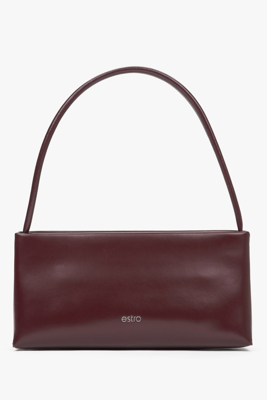 Bordeauxfarbene Damen-Schultertasche aus edlem Leder Estro ER00115801.