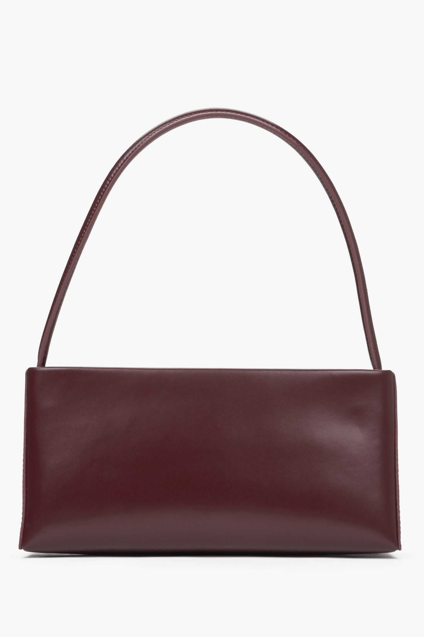 Bordeauxfarbene Damen-Schultertasche aus edlem Leder Estro ER00115801