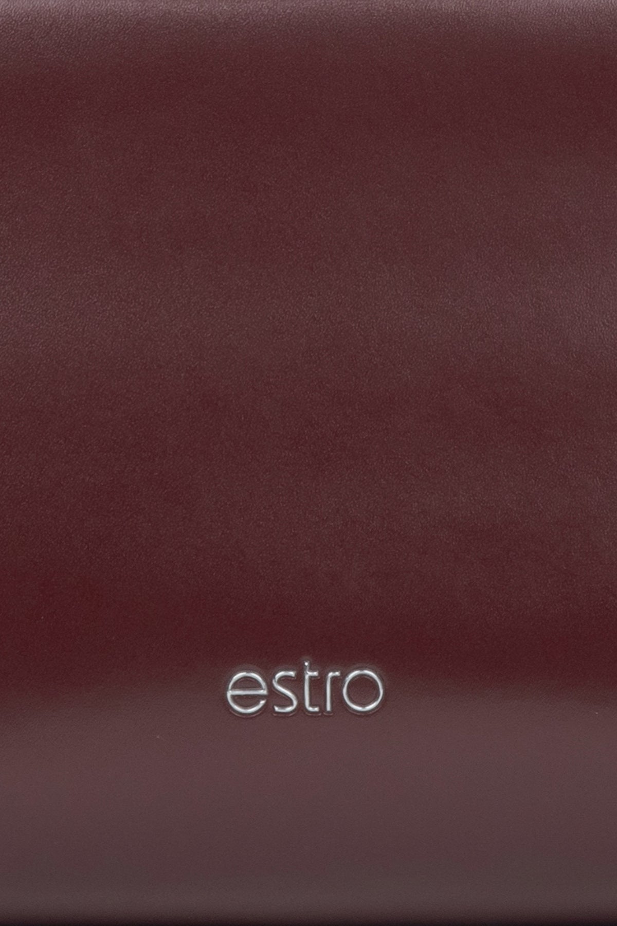Bordeauxrote Damen-Schultertasche aus edlem Leder Estro ER00115801