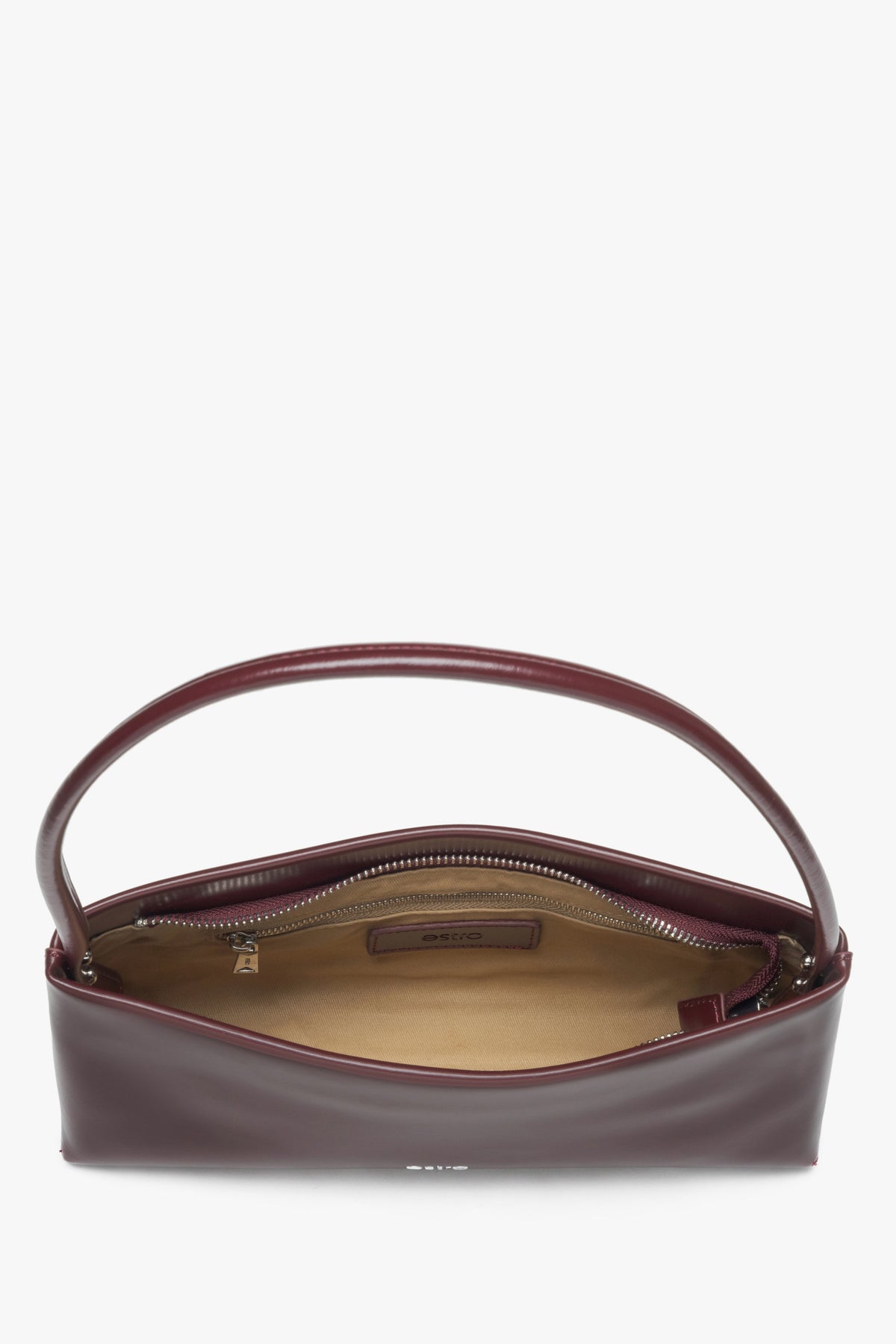 Bordeauxrote Damen-Schultertasche aus edlem Leder Estro ER00115801