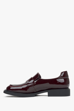 Damen Slipper aus bordeauxfarbenem Lackleder – Estro ER00115895