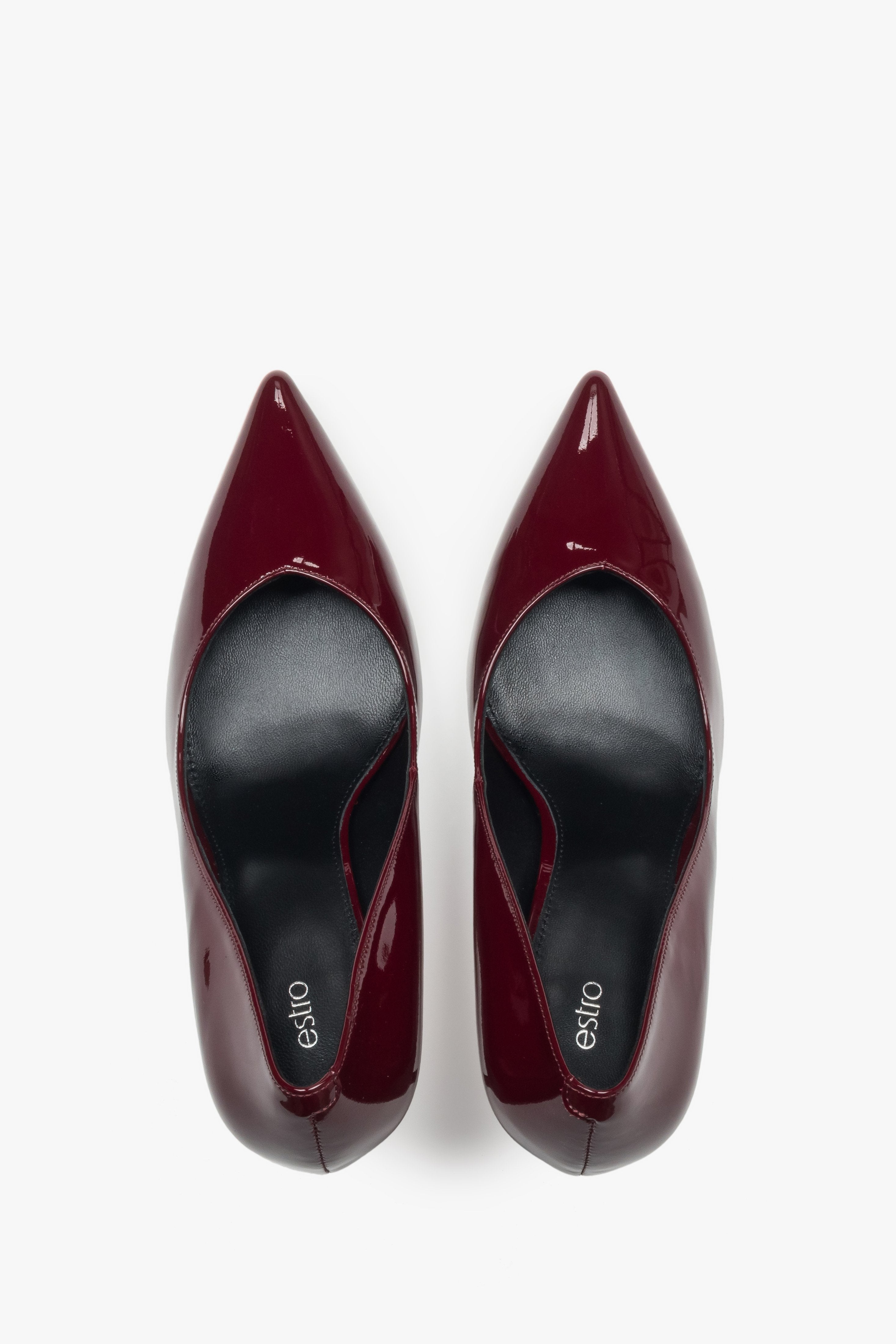 Estro Damen-Schuhe in tiefem Bordeauxrot mit verführerischem Glanz.