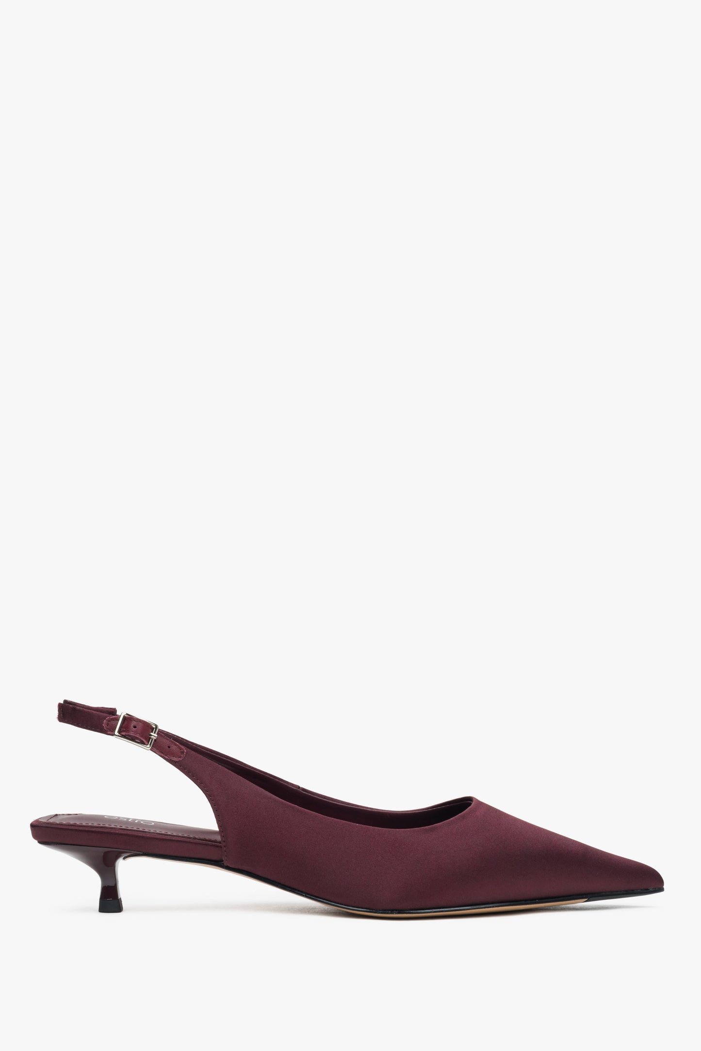 Bordeauxrote Damen-Slingpumps von Estro mit elegantem niedrigem Absatz.